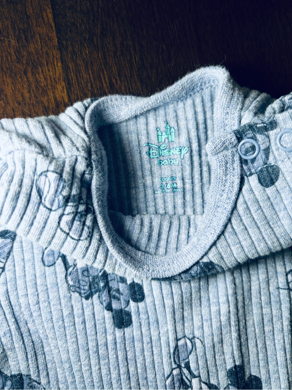 Disney Grey Ribbed Mickey Mouse Bodysuit & Pants Set - Picture 3 of 5